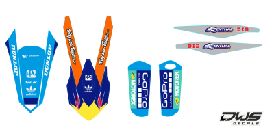 KTM SX 125 SX 250 SX-F 250 SX-F 350 SX-F 450 2016 blue-orange blauw -oranje DECALS DEKOR DESIGN GRAPHICS AUFKLEBE STICKERSET NUMMERSET DWS MX