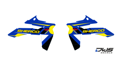 Complete Stickerset Sherco 250 300 se-r 2016 Decals dekor design graphics aufklebe stickerset nummerset dws mx model 1 sherco factory look 2016 graphic rear fender front fender forkprotectors radiator scoops numberplate