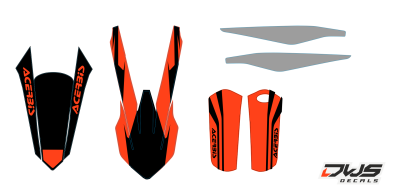 KTM SX 125 SX 250 SX-F 250 SX-F 350 SX-F 450 2016 blue-orange blauw -oranje DECALS DEKOR DESIGN GRAPHICS AUFKLEBE STICKERSET NUMMERSET DWS MX