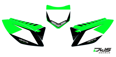 Nummerset Kawasaki KXF 450 2009 2010 2011 green groen grun Decals dekor design graphics aufklebe stickerset nummerset dws mx