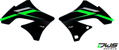 Radiaset Kawasaki KXF 450 2009 2010 2011 green groen grun Decals dekor design graphics aufklebe stickerset nummerset dws mx