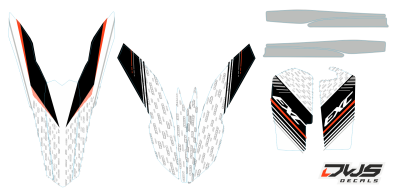 Trimset KTM EXC F 125 250 350 450 500 2012 2013 Model 2Decals dekor design graphics aufklebe stickerset nummerset dws mx model 4 graphix