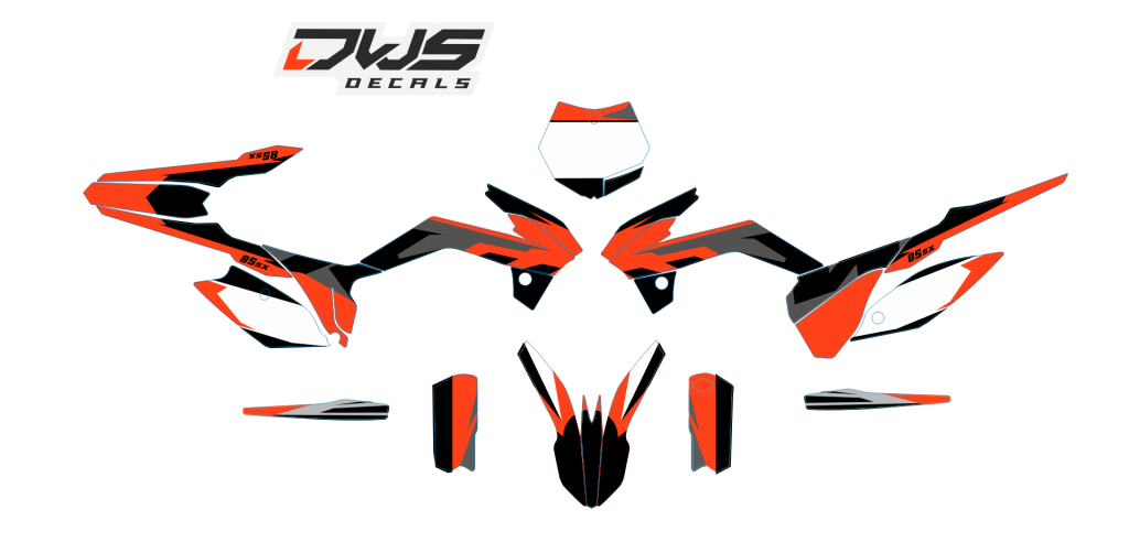 Complete stickerset KTM SX 85 2013 2014 2015 2016 Model 3 Decals dekor design graphics aufklebe stickerset nummerset dws mx