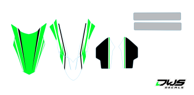 Trimset Kawasaki KX 85 100 2014 2015 2016 Decals dekor design graphics aufklebe stickerset nummerset dws mx