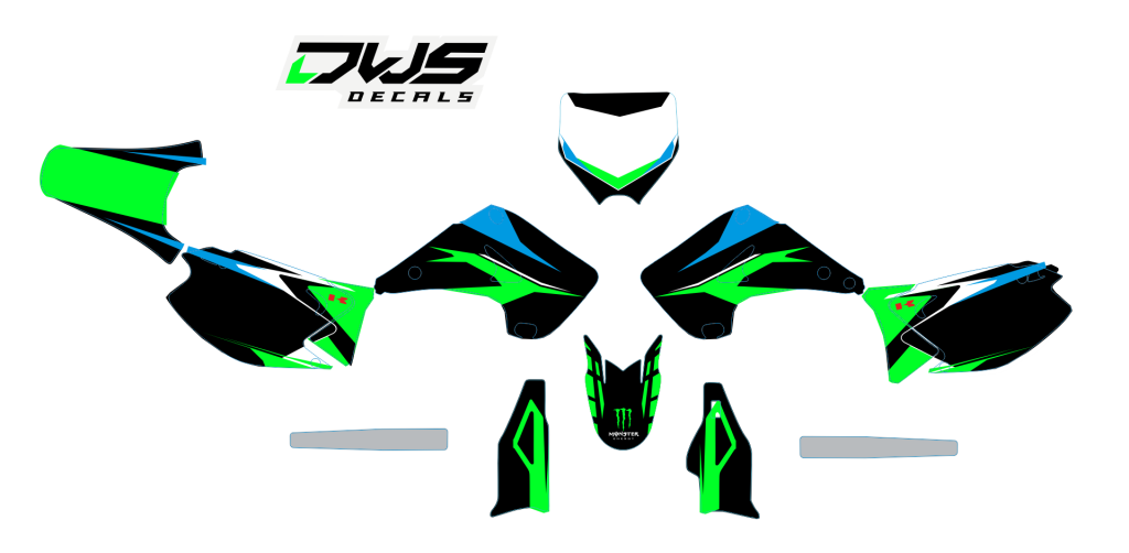 Volledige Stickerset Kawasaki KX 125 250 2003 2004 2005 2006 2007 2008 2009 2010 2011 2012 Decals dekor design graphics aufklebe stickerset nummerset dws mx