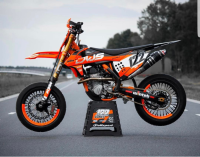 Complete stickerset KTm EXC EXC-F 125 XC-W 150 XC-W 250 350 450 500 viertakt 2017 Model 1 Decals dekor design graphics aufklebe stickerset nummerset dws mx model 9 blauw oranje