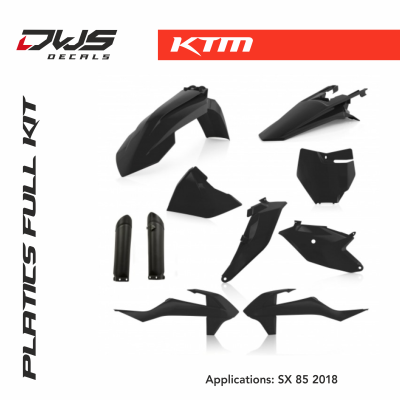 KTM plastics sx 85 2018 acerbis white black replica dws decals oem mx graphics