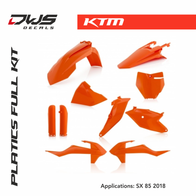 KTM plastics sx 85 2018 acerbis white black replica dws decals oem mx graphics
