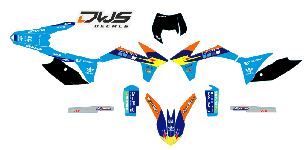 Complete stickerset KTM EXC F 125 250 350 450 500 2012 2013 Model 2Decals dekor design graphics aufklebe stickerset nummerset dws mx model 4 graphix