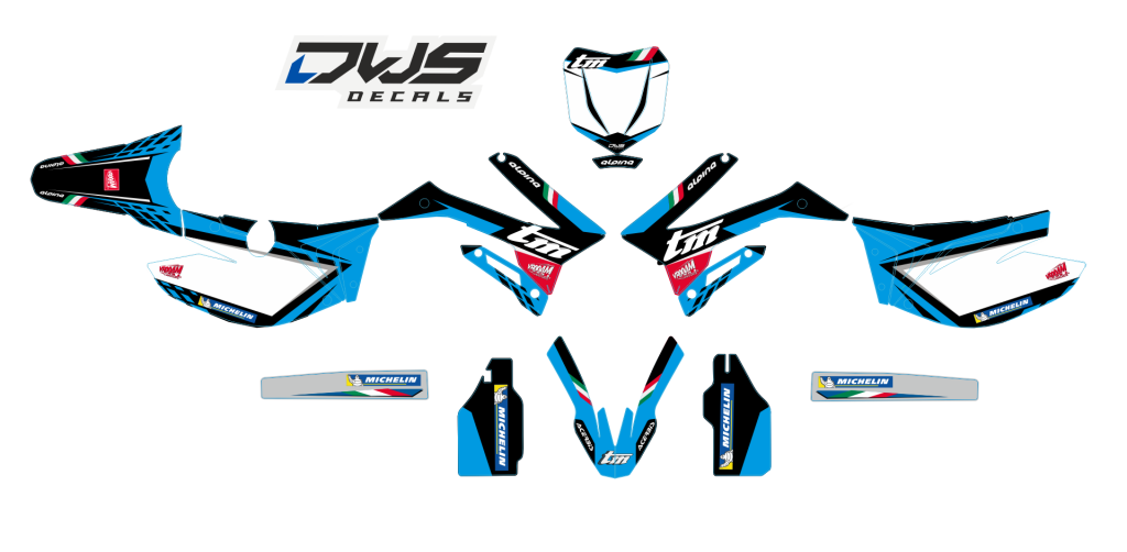Complete stickerset TM SMX 300 250 fi 450 fi 530 fi 4T 2015 2016 2017 2018 Decals dekor design graphics aufklebe stickerset nummerset dws mx front fender supermotard