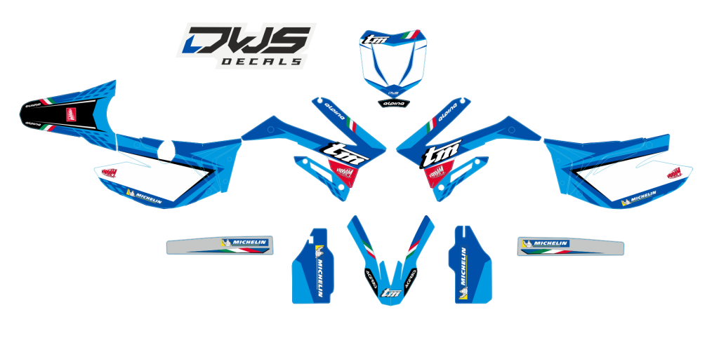 Complete stickerset TM SMX 300 250 fi 450 fi 530 fi 4T 2015 2016 2017 2018 Decals dekor design graphics aufklebe stickerset nummerset dws mx front fender supermotard