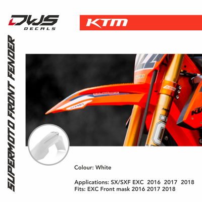 KTM Supermoto SM front fender 2016 2017 2018 modified aangepast supermotard voorspatbord dws decals orange white black fluo yellow fluo orange neon