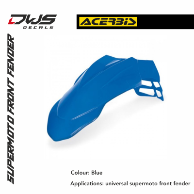 Universal Acerbis Supermoto Front fender Universele voorspatbord supermotard Universal front fender supermoto colour: blue dws decals