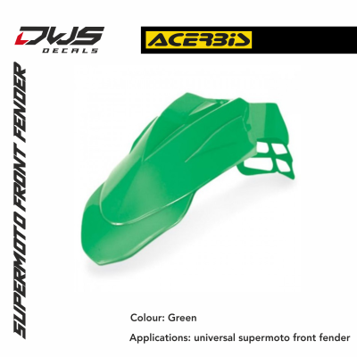 Universal Acerbis Supermoto Front fender Universele voorspatbord supermotard Universal front fender supermoto colour: green  dws decals