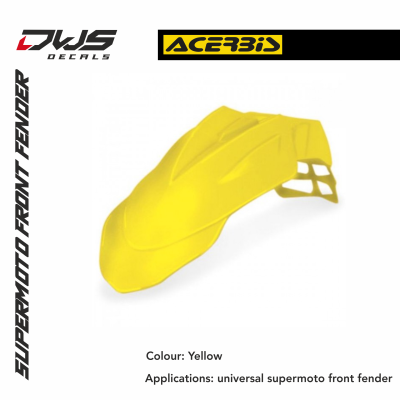 Universal Acerbis Supermoto Front fender Universele voorspatbord supermotard Universal front fender supermoto colour: Yellow dws decals