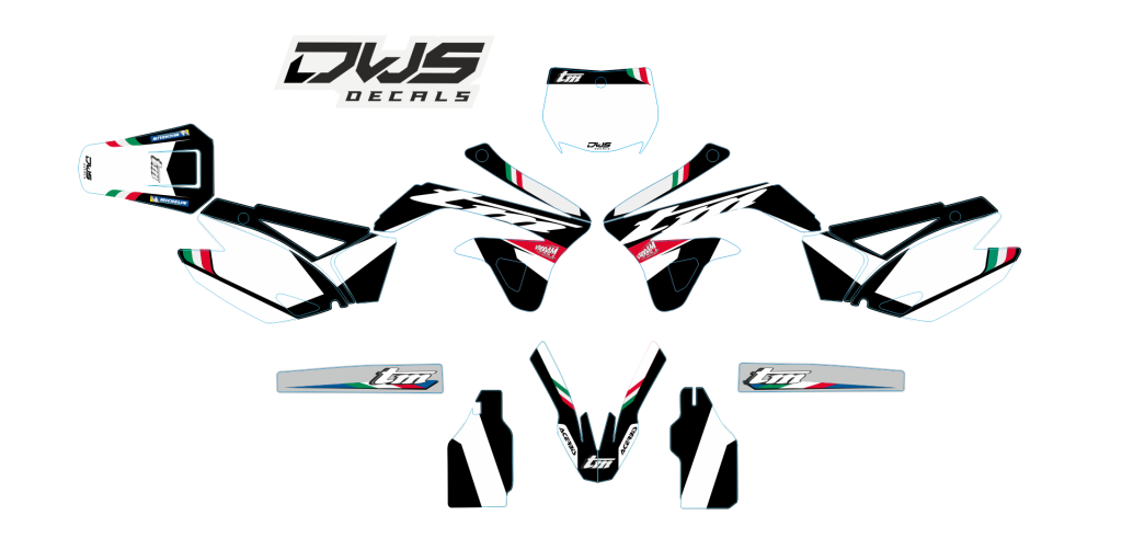 Volledige stickerset TM 125 250 300 450 2008 2009 2010 2011 2012 2013 2014 Decals dekor design graphics aufklebe stickerset nummerset dws mx