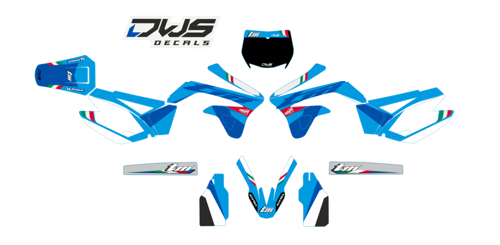Volledige stickerset TM 125 250 300 450 2008 2009 2010 2011 2012 2013 2014 Decals dekor design graphics aufklebe stickerset nummerset dws mx