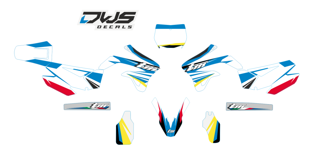 Volledige stickerset TM 125 250 300 450 2008 2009 2010 2011 2012 2013 2014 Decals dekor design graphics aufklebe stickerset nummerset dws mx