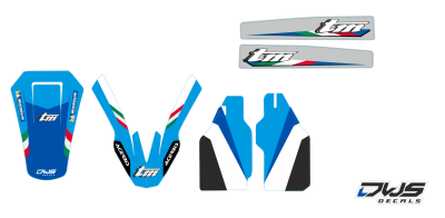trimset TM 125 - 250- 300 -450 2008 2009 2010 2011 2012 2013 2014 Decals dekor design graphics aufklebe stickerset nummerset dws mx