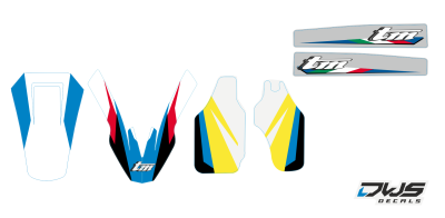 trimset TM 125 - 250- 300 -450 2008 2009 2010 2011 2012 2013 2014 Decals dekor design graphics aufklebe stickerset nummerset dws mx