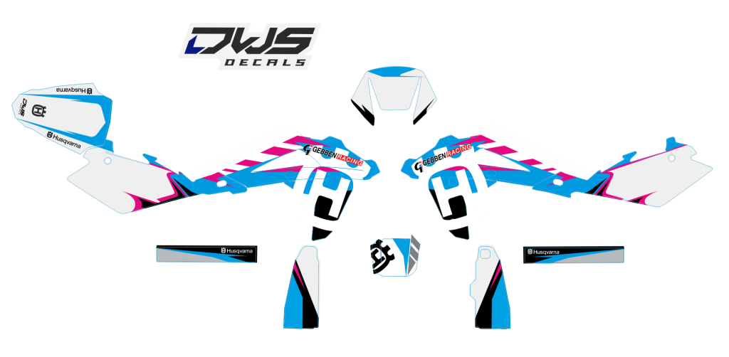 Complete stickerset Husqvarna 250 450 510 2005 2006 2007 Decals dekor design graphics aufklebe stickerset nummerset dws mx