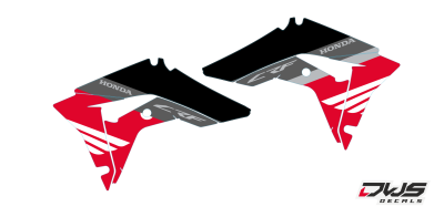 Radia set radi scoops Honda CRf 450 R XR 2017 Decals dekor decore design graphics aufklebe stickerset nummerset dws mx model 1 Honda factory look 2017 graphic rear fender front fender forkprotectors red rood rot kabelgeschutzer kot flugel