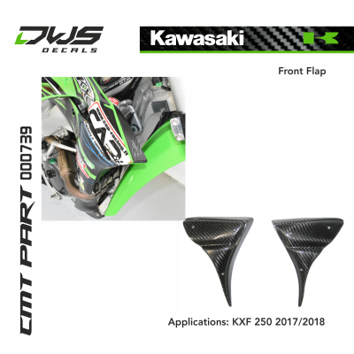CMT COMPOSITI DWS Decals Carbon Front Flaps Bescherming Guards Protectors Kawasaki KXF KX-F 250 2017 2018