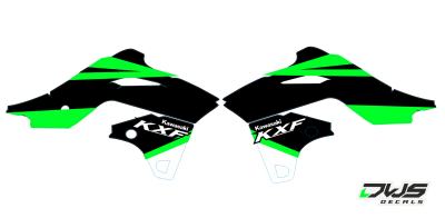 Radiaset Kawasaki KXF 250 2013 2014 2015 2016 black green schwarz grun zwart groen Decals dekor design graphics aufklebe stickerset nummerset dws mx