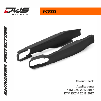 Swingarm protectors brug beschermers polisport dws decals KTM EXC EXCF 2012 2013 2014 2015 2016 2017 black