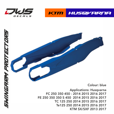 Swingarm protectors brug beschermers polisport dws decals Husqvarna TE TC FE FC 2014 215 2016 2017 colour blue blau blauw ktm sx sxf 2013 2014 2015 2016 20172018