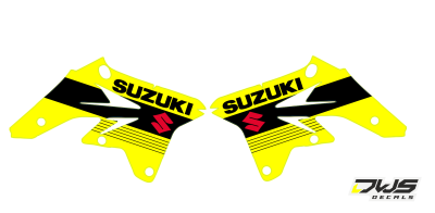 Radiaset Suzuki RMZ 250 2007 2008 2009 geel zwart yellow black Decals dekor design graphics aufklebe stickerset nummerset dws mx