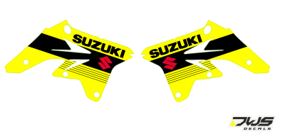 Radiaset Suzuki RMZ 250 2007 2008 2009 geel zwart yellow black Decals dekor design graphics aufklebe stickerset nummerset dws mx