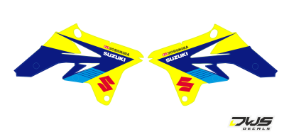 Radiaset Suzuki RMZ 250 2007 2008 2009 geel zwart yellow black Decals dekor design graphics aufklebe stickerset nummerset dws mx