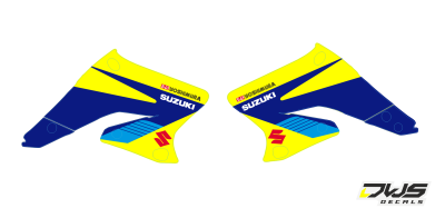Radiaset Suzuki RMZ 250 2004 2005 2006 geel zwart yellow black Decals dekor design graphics aufklebe stickerset nummerset dws mx