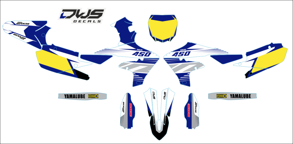 Volledige stickerset Yamaha YZF 450 2018 2019 Model 1

Gehele stickerset bestaande uit
- Radiaset (8 delig)
- Nummerset (7 delig)
- Trimset (9 delig)dws decals