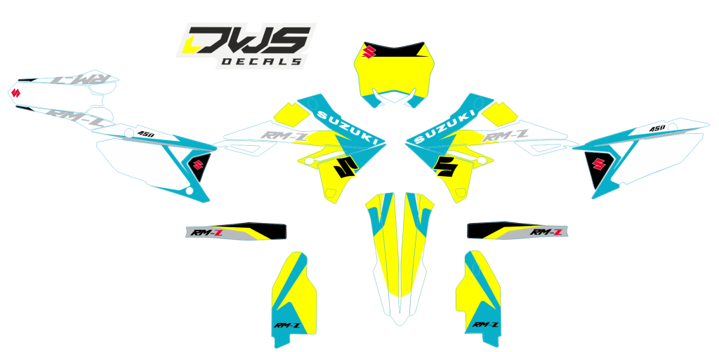 Complete stickerset Suzuki RMZ 450 2018 Decals dekor design graphics aufklebe stickerset nummerset dws mx