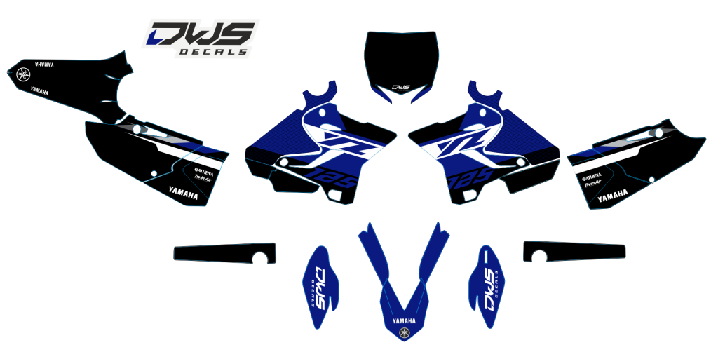 Yamaha YZ 125-250 2015 2016 2017 Decals dekor design graphics aufklebe stickerset nummerset dws mx graphix front fender rear fender forkprotectors