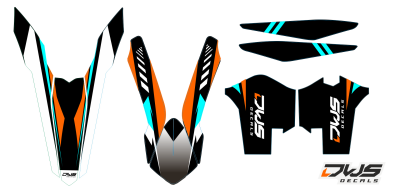 Complete stickerset Honda CRf 450 R XR 2017 Decals dekor decore design graphics aufklebe stickerset nummerset dws mx model 1 Honda factory look 2017 graphic rear fender front fender forkprotectors red rood rot kabelgeschutzer kot flugel
