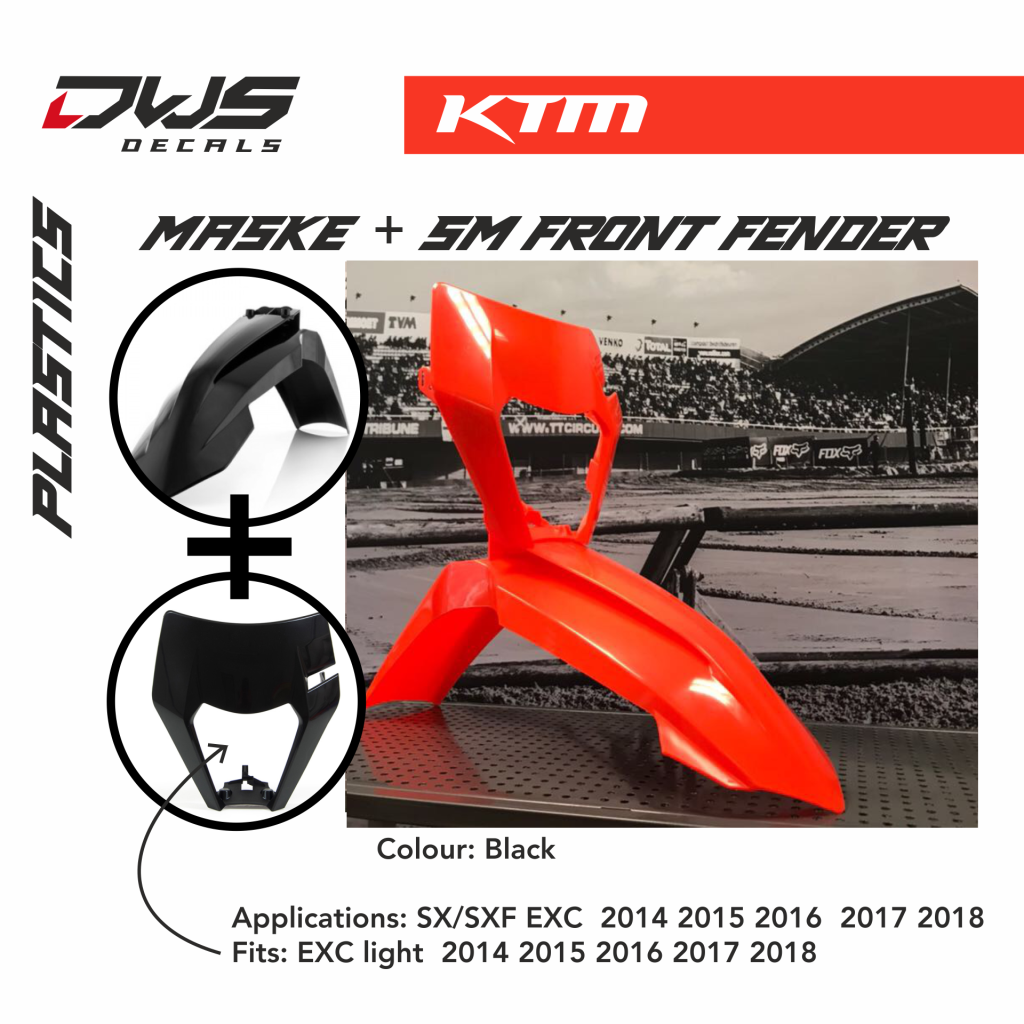 KTM Plastics Acerbis EXC EXC-F 2017 2018 Maske + SM Front Fender Black