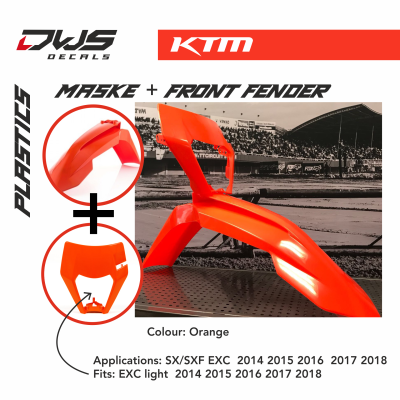 KTm Plastics Acerbis EXC EXC-F 2014 2016 replica black white orange dws decals