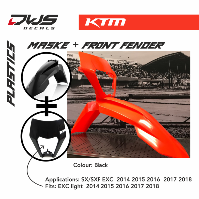 KTm Plastics Acerbis EXC EXC-F 2014 2016 replica black white orange dws decals