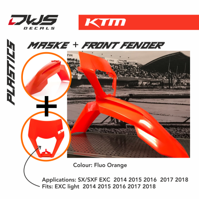KTm Plastics Acerbis EXC EXC-F 2014 2016 replica black white orange dws decals