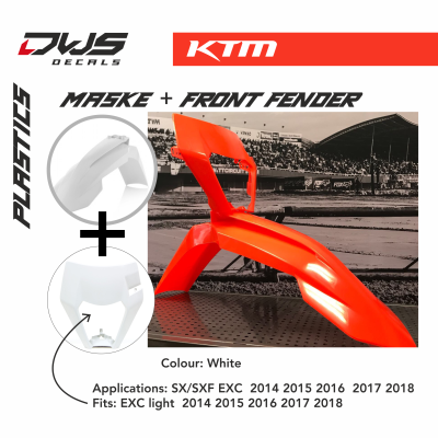 KTm Plastics Acerbis EXC EXC-F 2014 2016 replica black white orange dws decals