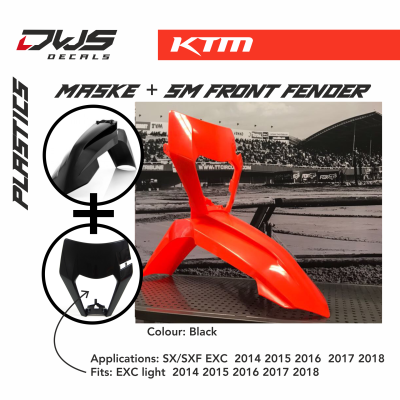 KTm Plastics Acerbis EXC EXC-F 2014 2016 replica black white orange dws decals