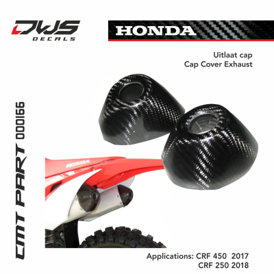 Honda cmt carbonnen uitlaatcap cover exhaust cap carbon parts dws decals Applications: CRF 450 2017
