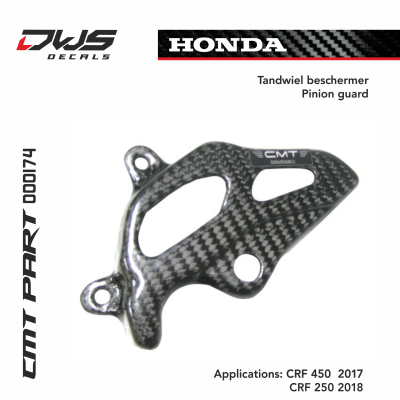 Honda cmt carbonnen tandwiel beschermer carbon pinion gaurd carbon parts dws decals Applications: CRF 450 2017
