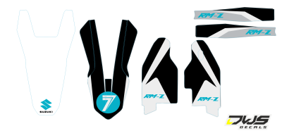 Complete stickerset Suzuki RMZ 450 2008 2009 2010 2011 2012 2013 2014 2015 2016 Decals dekor design graphics aufklebe stickerset nummerset dws mx
