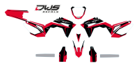 Complete stickerset Honda CRf 450 R XR 2017 Decals dekor design graphics aufklebe stickerset nummerset dws mx model 1 Honda factory look 2017 graphic rear fender front fender forkprotectors fluor yellow kabelgeschutzer kot flugel neon