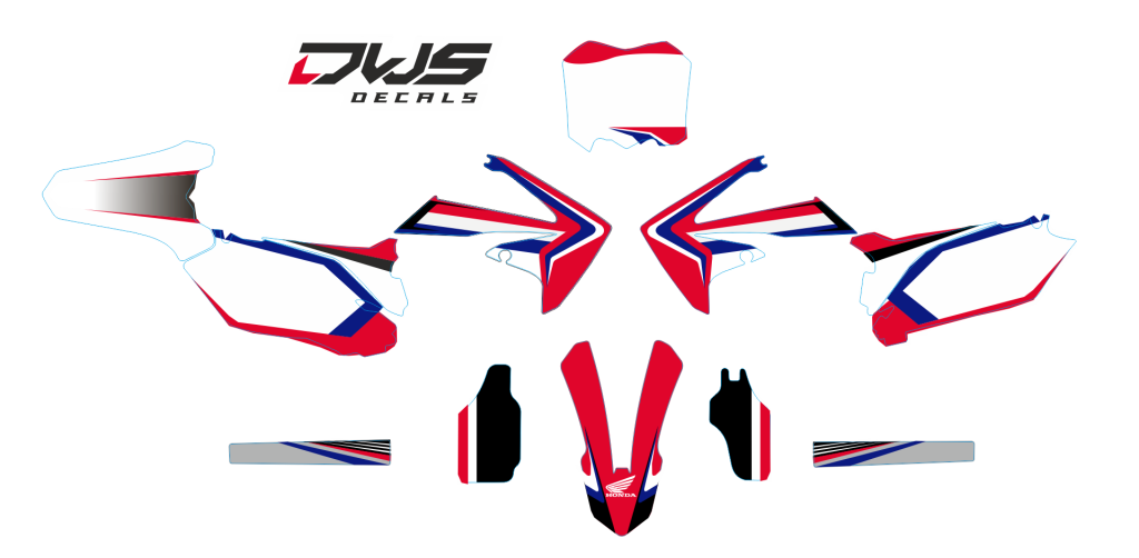 Volledige stickerset Honda CRF 450 2009 2010 2011 2012 Honda CRF 250 2010 2011 2012 2013 Decals dekor design graphics aufklebe stickerset nummerset dws mx