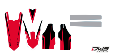 Complete stickerset Honda CRf 450 R XR 2017 Decals dekor design graphics aufklebe stickerset nummerset dws mx model 1 Honda factory look 2017 graphic rear fender front fender forkprotectors fluor yellow kabelgeschutzer kot flugel neon